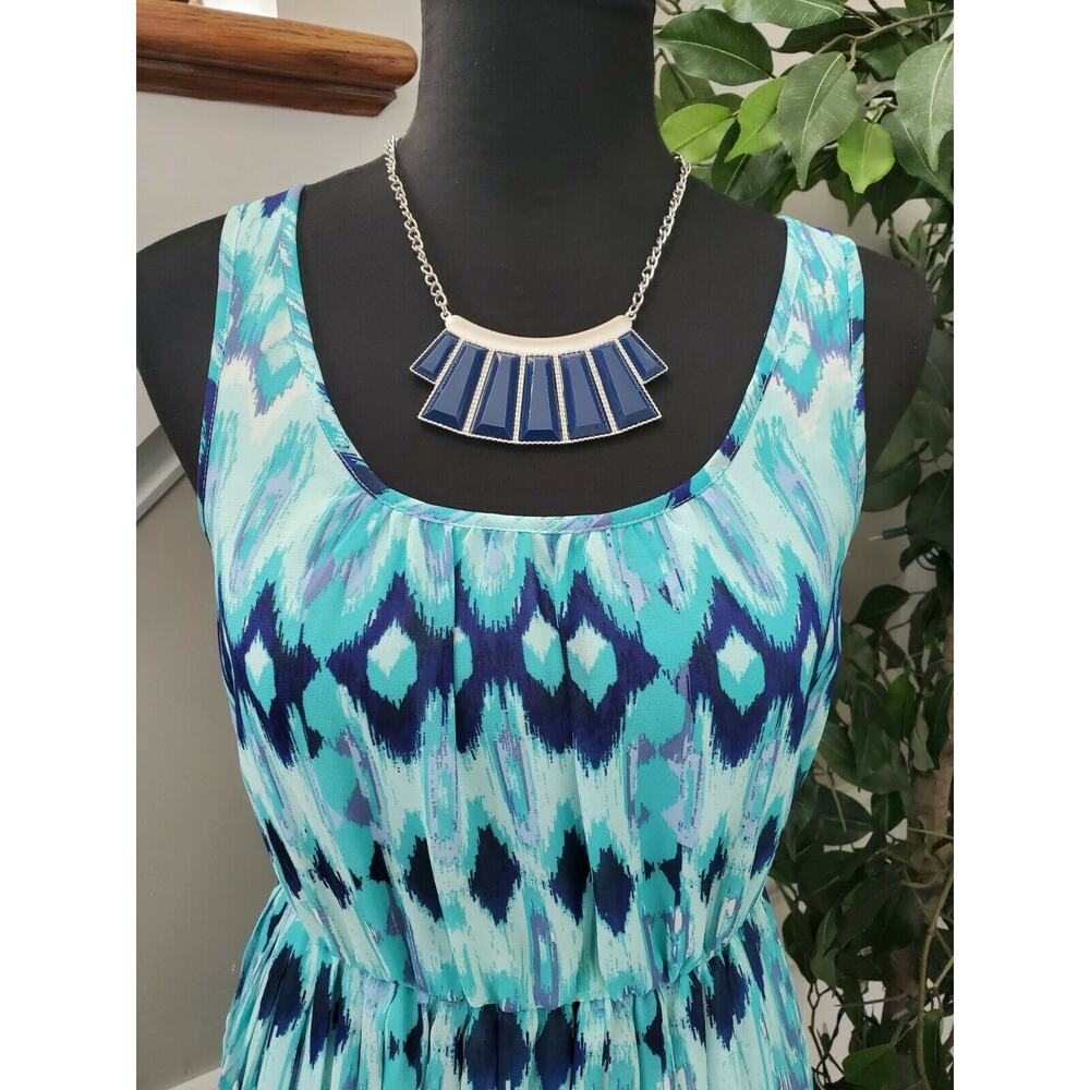 H&M Women's Multicolor 100% Polyester Scoop Neck Sleevelesss Knee Length Dress 6 - Picture 2 of 11